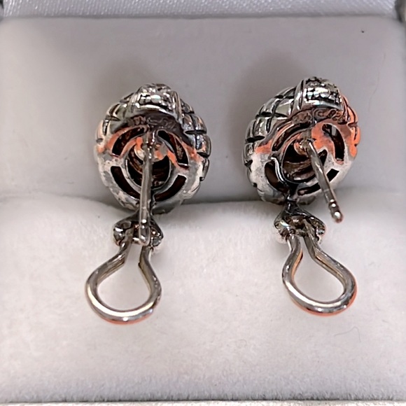 Sparkle in these Sterling Silver & Diamond Earrings. - Picture 3 of 4